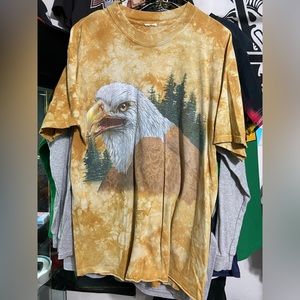 Vintage tye dye bald eagle nature tee shirt